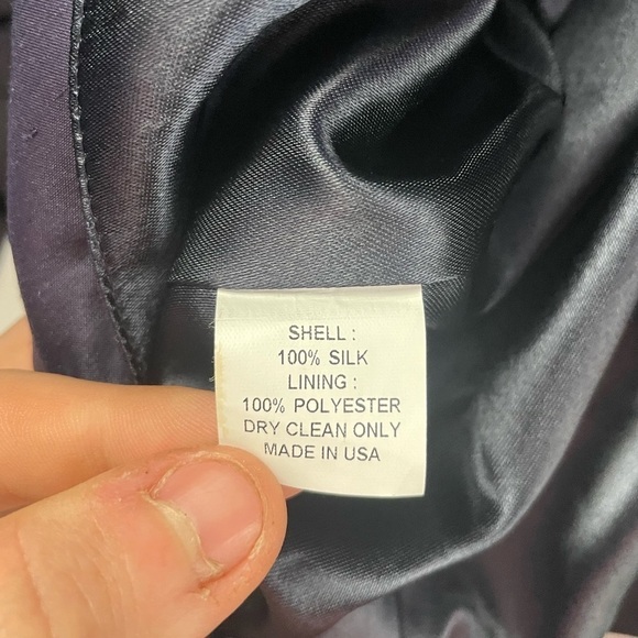 Jenny Yoo Silk Strapless‎ Tie Back Maxi Dress in Blue Size 4 - Picture 4 of 4